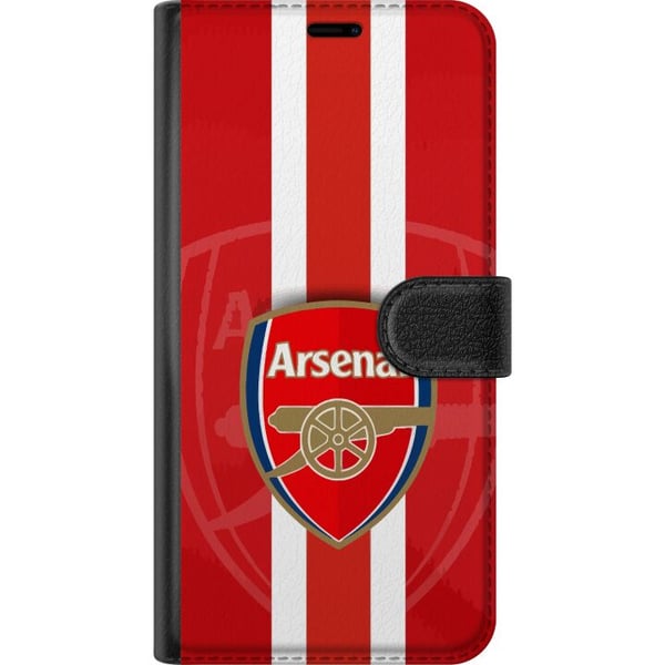 Yhteensopiva Lompakkokotelo Samsung Galaxy S21 Arsenal-logo punavalkoisella taustalla, klassinen jalkapallodesign seuran todellisille faneille