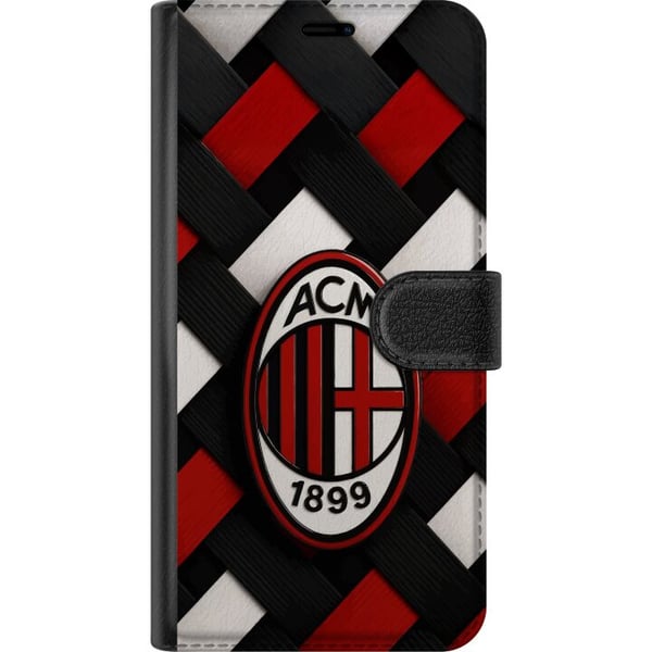 Kompatibelt Plånboksfodral till Samsung Galaxy S9+ AC Milan fotboll Olivier Giroud röd svart vävd klubbdesign