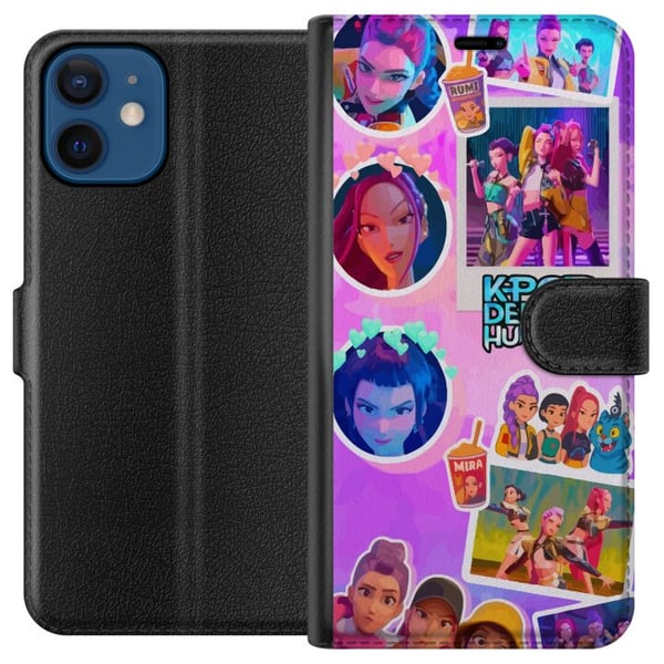 Kompatibel Tegnebogsetui til Apple iPhone 12 mini KPop Demon Hunters kawaii samlerfigur