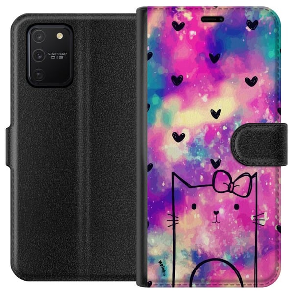 Kompatibelt Lommeboketui til Samsung Galaxy S10 Lite Katt med hjerter Kompatibelt Lommeboketui til Samsung Galaxy S10 Lite Katt med hjerter