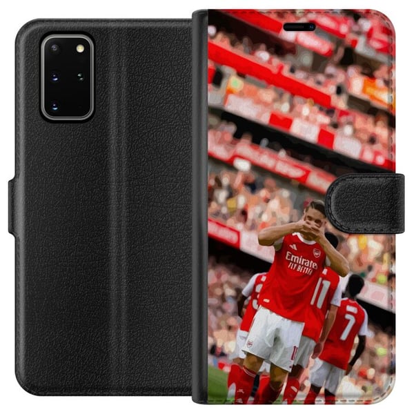 Kompatibelt Plånboksfodral till Samsung Galaxy S20+ Arsenal illustration – Martin Ødegaard i fotbollströja målgest design
