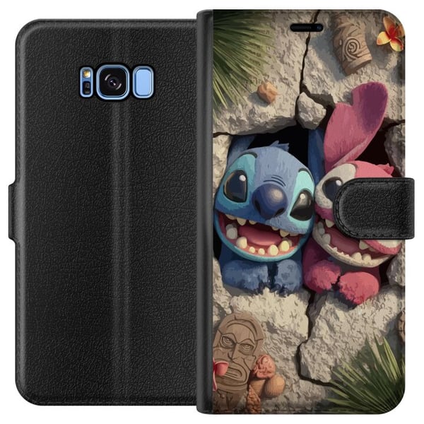Kompatibelt Plånboksfodral till Samsung Galaxy S8 Stitch Angel Lilo & Stitch Motiv Disney Kärlek Seriefigur Kompatibelt Plånboksfodral till Samsung Galaxy S8 Stitch Angel Lilo & Stitch Motiv Disney Kärlek Seriefigur