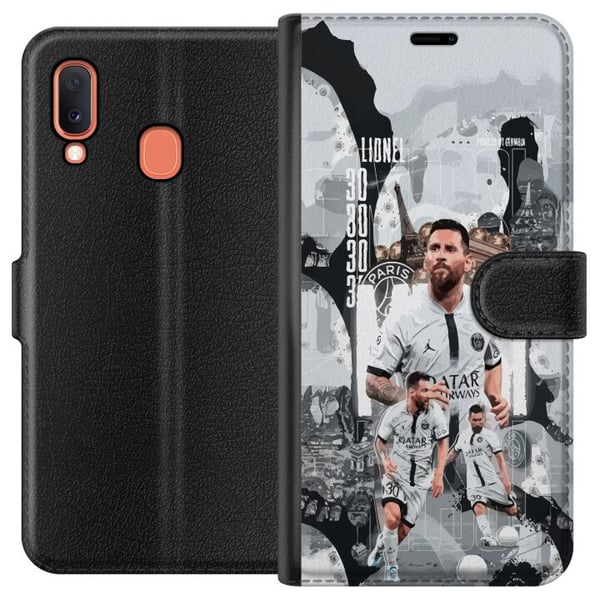 Kompatibelt Plånboksfodral till Samsung Galaxy A20e Lionel Messi Inter Miami Argentina kreatör av världsklass flerfaldig Ballon d’Or-vinnare och glob Kompatibelt Plånboksfodral till Samsung Galaxy A20e Lionel Messi Inter Miami Argentina kreatör av världsklass flerfaldig Ballon d’Or-vinnare och glob