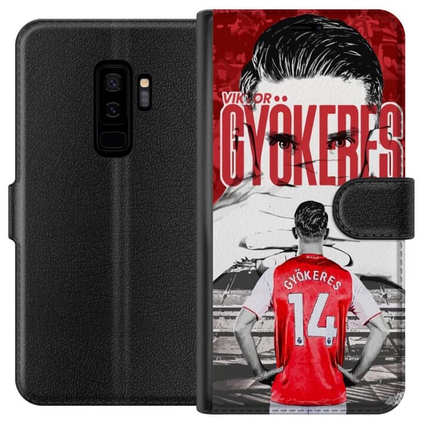 Kompatibelt Plånboksfodral till Samsung Galaxy S9+ Viktor Gyökeres Arsenal illustration – Fotbollskonst med tröja nummer 14
