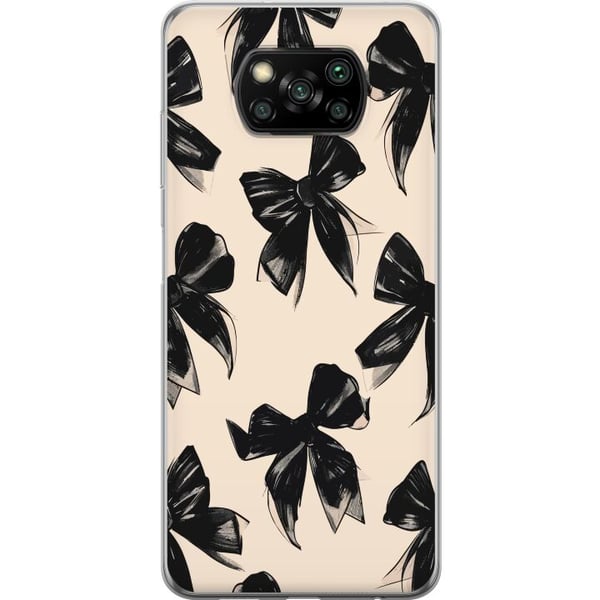 Kompatibel Mobilcover til Xiaomi Poco X3 NFC Sorte rosetter på beige baggrund, elegant tidløst design med bløde kontraster og en luksuriøs følelse