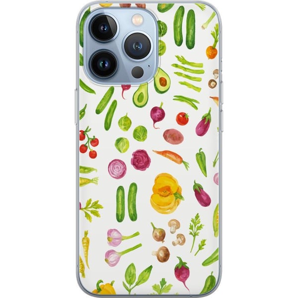 Kompatibelt Mobildeksel til Apple iPhone 13 Pro grønnsaker mønster grønnsaker avokado tomat agurk brokkoli sunn mat plakat kjøkken design retro