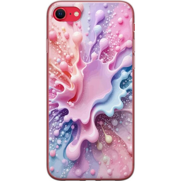 Kompatibelt Mobildeksel til Apple iPhone SE (2022) Pastell-splashdesign – Abstrakt kunst i rosa, blått og lilla fargemønster