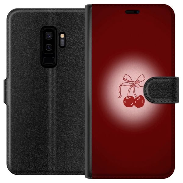 Yhteensopiva Lompakkokotelo Samsung Galaxy S9+ Cherry Bow -kirsikkadesign rusettikoristeella romanttisessa retrotyylissä, punainen väri ja vintagehen Yhteensopiva Lompakkokotelo Samsung Galaxy S9+ Cherry Bow -kirsikkadesign rusettikoristeella romanttisessa retrotyylissä, punainen väri ja vintagehen