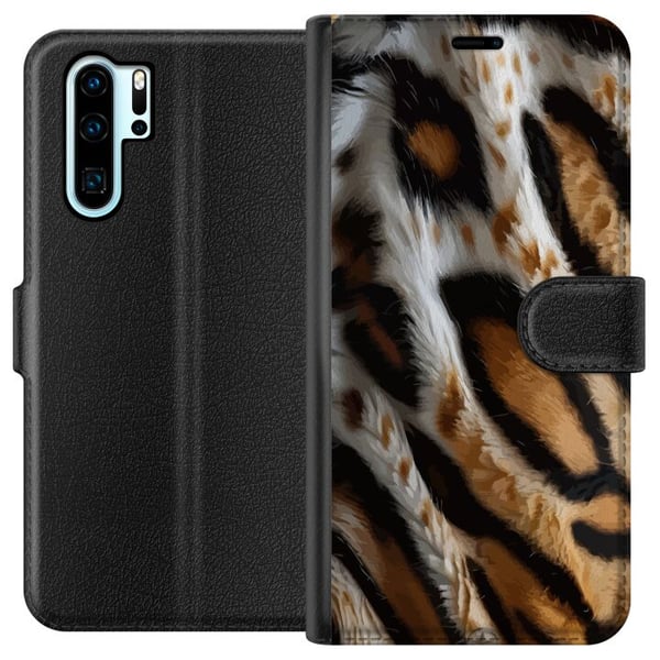 Kompatibel Tegnebogsetui til Huawei P30 Pro Tigerstribemønster safaridyr