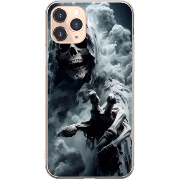 Kompatibelt Mobildeksel til Apple iPhone 11 Pro død mannen med ljåen plakat hodeskalle hodeskalle skrekk skrekk mørk spøkelse spøkelse skummel tåke m
