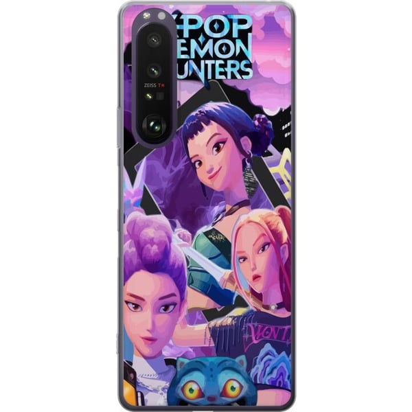 Kompatibelt Mobildeksel til Sony Xperia 1 III K-Pop Demon Hunters animeinspirert futuristisk by med tre heltinner og lilla neonlys
