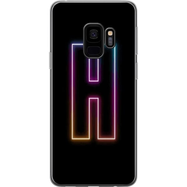 Kompatibelt Mobilskal till Samsung Galaxy S9 Minimalistisk neonbokstav H i färgskiftande ljus mot svart bakgrund Kompatibelt Mobilskal till Samsung Galaxy S9 Minimalistisk neonbokstav H i färgskiftande ljus mot svart bakgrund