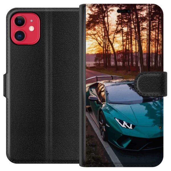Kompatibel Tegnebogsetui til Apple iPhone 11 Lamborghini Superbil Racing Sportsbil Kompatibel Tegnebogsetui til Apple iPhone 11 Lamborghini Superbil Racing Sportsbil