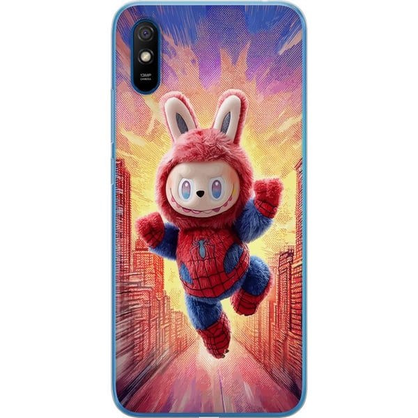 Kompatibel Mobilcover til Xiaomi Redmi 9A Sovende hvalp med briller på en bog, et hyggeligt og varmt motiv med en sød studiestemning og et charmerend