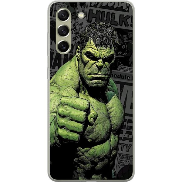 Yhteensopiva Puhelinkuori Samsung Galaxy S21 FE 5G Hulk-aihe sarjakuvatyyliin, voimakas design vihreän sävyillä Marvelin ja supersankarien faneille
