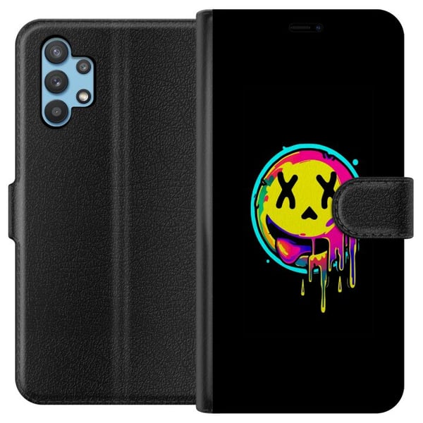 Kompatibelt Plånboksfodral till Samsung Galaxy A32 5G Smile Smälter Kompatibelt Plånboksfodral till Samsung Galaxy A32 5G Smile Smälter