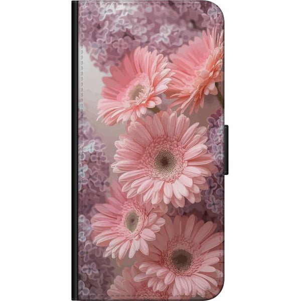 Kompatibel Tegnebogsetui til Samsung Galaxy A03s Lyserøde blomster blomstermønsterdesign