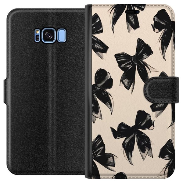 Yhteensopiva Lompakkokotelo Samsung Galaxy S8 Mustat rusetit beigen taustan päällä, elegantti ajaton design pehmeillä kontrasteilla ja ylellisellä tu Yhteensopiva Lompakkokotelo Samsung Galaxy S8 Mustat rusetit beigen taustan päällä, elegantti ajaton design pehmeillä kontrasteilla ja ylellisellä tu