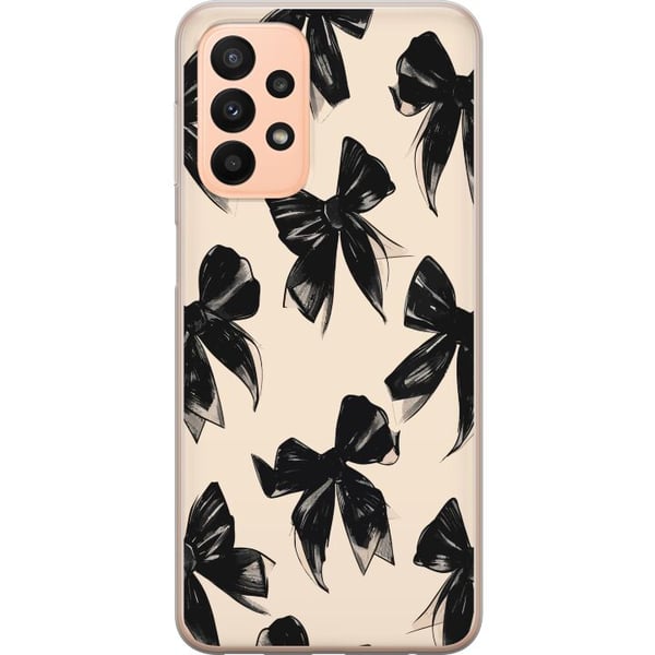 Kompatibelt Mobildeksel til Samsung Galaxy A23 Svarte rosetter på beige bakgrunn, elegant tidløs design med myke kontraster og luksuriøs følelse