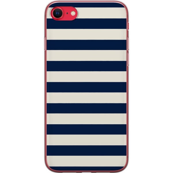 Kompatibelt Mobilskal till Apple iPhone SE (2022) Randigt navy stripes marinblå vit nautical pattern marint mode inspiration tidlöst klassiskt mönste