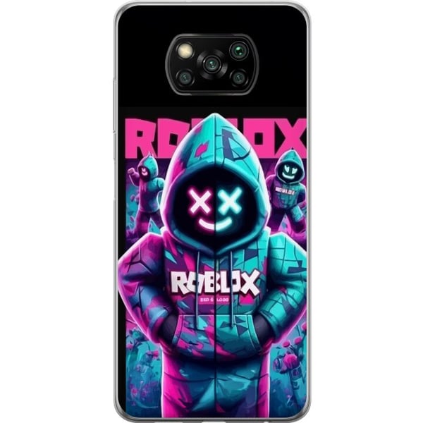 Kompatibel Mobilcover til Xiaomi Poco X3 NFC Roblox Hoodie Legend Mystisk Roblox-figur i blå hættetrøje med futuristisk neonlys
