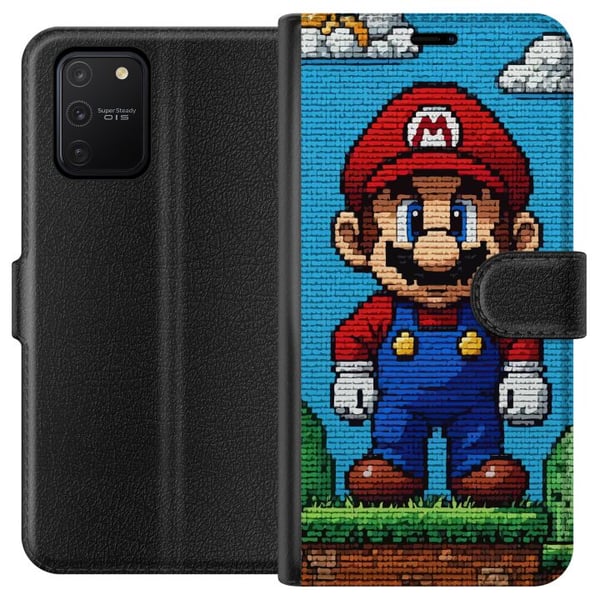 Kompatibelt Lommeboketui til Samsung Galaxy S10 Lite Nintendo Super Mario plakat retro gaming 8bit pikselkunst spill klassisk spillhelt veggmaleri de Kompatibelt Lommeboketui til Samsung Galaxy S10 Lite Nintendo Super Mario plakat retro gaming 8bit pikselkunst spill klassisk spillhelt veggmaleri de