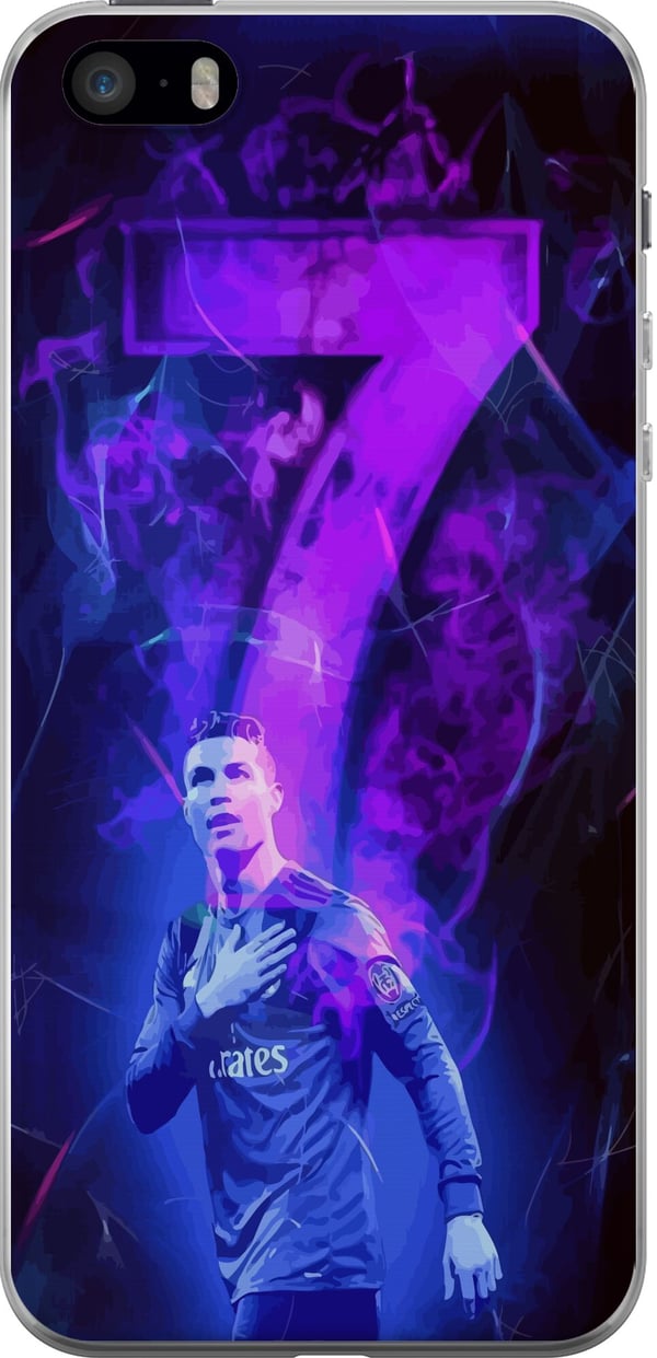 Kompatibelt Mobildeksel til Apple iPhone SE (2016) Ronaldo 7 - Fotballlegenden i Aksjon for Fans