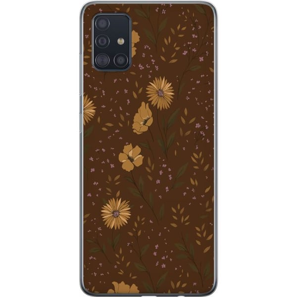 Kompatibelt Mobildeksel til Samsung Galaxy A51 Retro blomstermønster brun bakgrunn blomster vintage 70-tallsstil bohemsk tapetdesign trykk Kompatibelt Mobildeksel til Samsung Galaxy A51 Retro blomstermønster brun bakgrunn blomster vintage 70-tallsstil bohemsk tapetdesign trykk