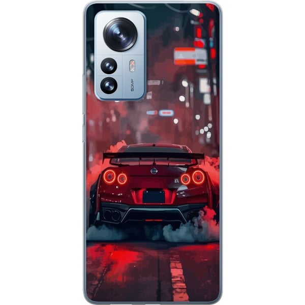 Yhteensopiva Puhelinkuori Xiaomi 12 Pro Punainen urheiluauto drift-ajo kilpa-ajo viritys
