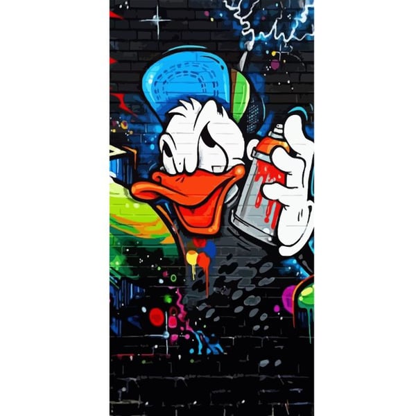 Yhteensopiva Lompakkokotelo Apple iPhone 13 Pro Kalle Anka Graffiti Disney Design Roligt Barn Motiv