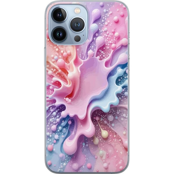 Kompatibelt Mobildeksel til Apple iPhone 13 Pro Max Pastell-splashdesign – Abstrakt kunst i rosa, blått og lilla fargemønster