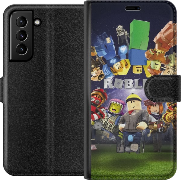 Kompatibelt Plånboksfodral till Samsung Galaxy S21+ 5G Roblox Värld – Gamingäventyr för Barn & Ungdomar