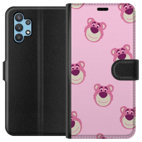 Kompatibelt Plånboksfodral till Samsung Galaxy A32 5G Söta björnar på rosa bakgrund gulligt mönster som ger ett charmigt uttryck perfekt presentidé