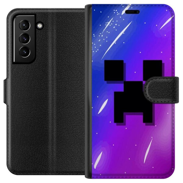 Kompatibelt Lommeboketui til Samsung Galaxy S21+ 5G Minecraft Kompatibelt Lommeboketui til Samsung Galaxy S21+ 5G Minecraft