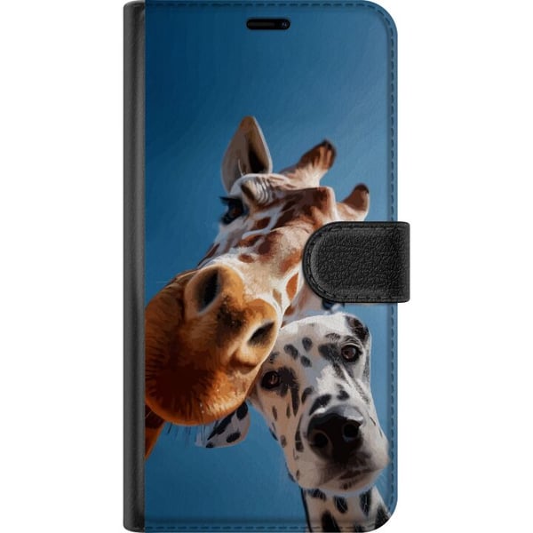 Kompatibelt Lommeboketui til Samsung Galaxy S10 Lite Giraff dalmatiner duo-motiv med morsomt nærbilde av giraff og dalmatiner i solfylt perspektiv