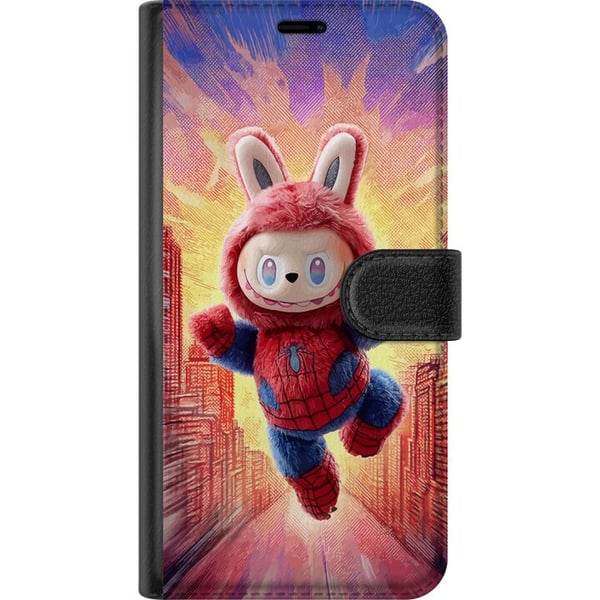 Kompatibelt Plånboksfodral till Samsung Galaxy A32 5G Sovande valp med glasögon på en bok mysigt varmt motiv med söt studiekänsla och charmigt uttryc