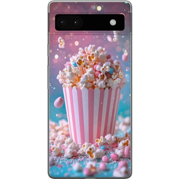 Yhteensopiva Puhelinkuori Google Pixel 6a Retro popcorn design välipalat luomu keräilyesine