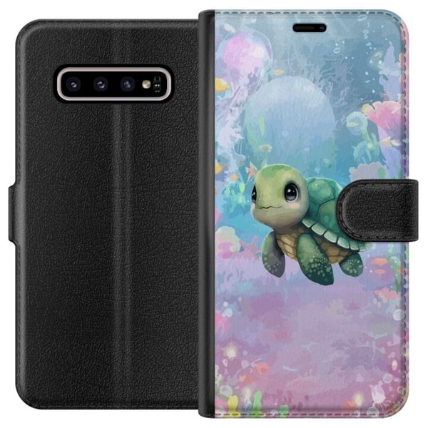 Kompatibel Tegnebogsetui til Samsung Galaxy S10+ Skildpadde