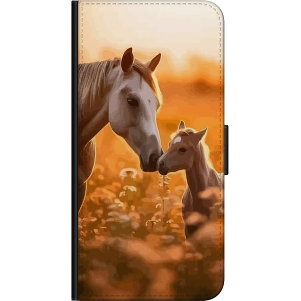Kompatibel Tegnebogsetui til Motorola Moto G9 Play Heste
