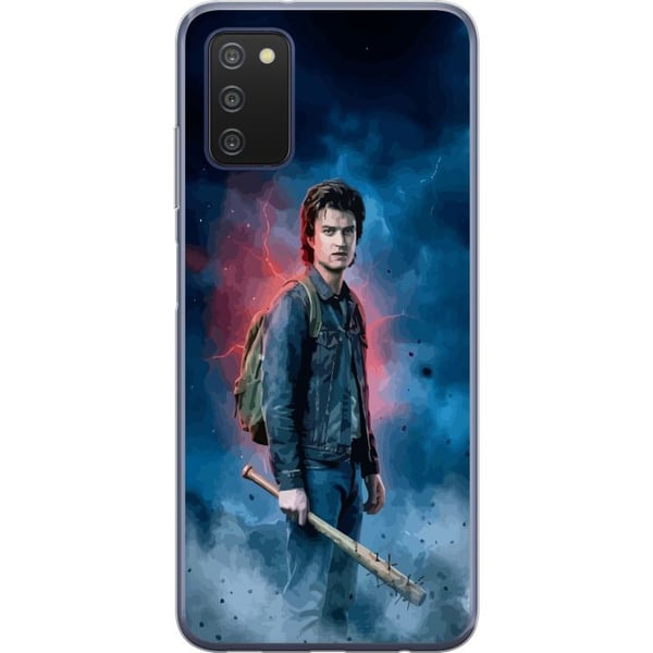 Kompatibelt Mobildeksel til Samsung Galaxy A03s Stranger Things-portrett med baseballtre, lyn og dramatisk bakgrunn