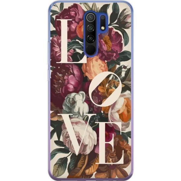Kompatibel Mobilcover til Xiaomi Redmi 9 Love blomstermotiv med pæoner i vintage stil, romantisk og varmt design til dig, der elsker klassisk skønhed