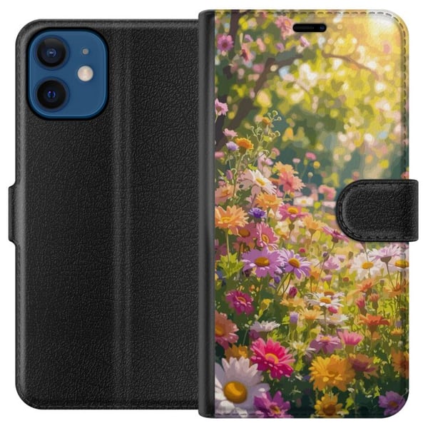Kompatibelt Lommeboketui til Apple iPhone 12 Blomstrende hage
