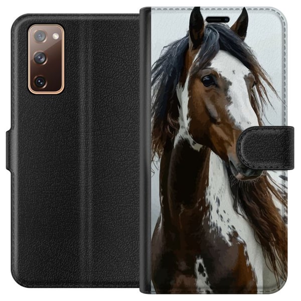Kompatibelt Lommeboketui til Samsung Galaxy S20 FE Häst Djurmotiv Grafisk Design Natur Kraftfullt Motiv