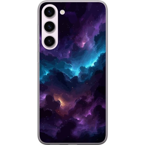 Kompatibel Mobilcover til Samsung Galaxy S23+ Kosmisk tåge med dybe lilla og blå skyer, glødende lysåbninger, stjerneprikker og rumfornemmelse, der s Kompatibel Mobilcover til Samsung Galaxy S23+ Kosmisk tåge med dybe lilla og blå skyer, glødende lysåbninger, stjerneprikker og rumfornemmelse, der s