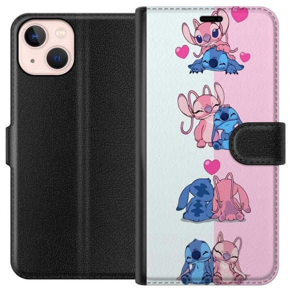 Kompatibelt Plånboksfodral till Apple iPhone 13 mini Lilo & Stitch Kompatibelt Plånboksfodral till Apple iPhone 13 mini Lilo & Stitch