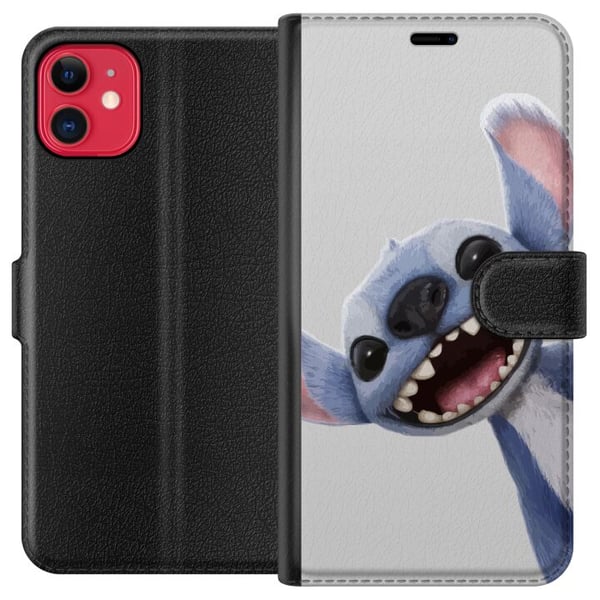 Kompatibel Tegnebogsetui til Apple iPhone 11 Stitch i fart - Kawaii-design til fans & børn Kompatibel Tegnebogsetui til Apple iPhone 11 Stitch i fart - Kawaii-design til fans & børn