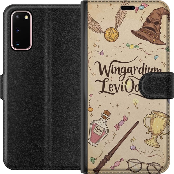 Yhteensopiva Lompakkokotelo Samsung Galaxy S20 Harry Potter Wingardium Leviosa -kuvitus – maaginen Harry Potter -teema, jossa on taikasauva, sieppi j