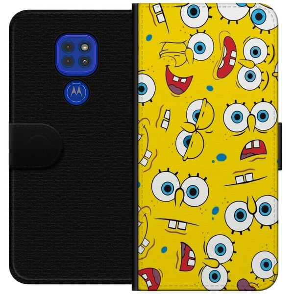 Kompatibel Tegnebogsetui til Motorola Moto G9 Play SvampBob Firkant