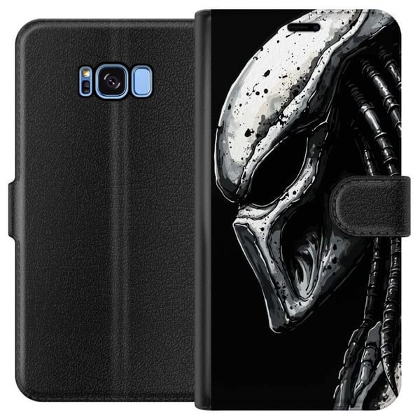 Kompatibelt Plånboksfodral till Samsung Galaxy S8 Dramatisk illustration av Predator-mask med metalliska texturer skuggor och detaljer som förstärker Kompatibelt Plånboksfodral till Samsung Galaxy S8 Dramatisk illustration av Predator-mask med metalliska texturer skuggor och detaljer som förstärker