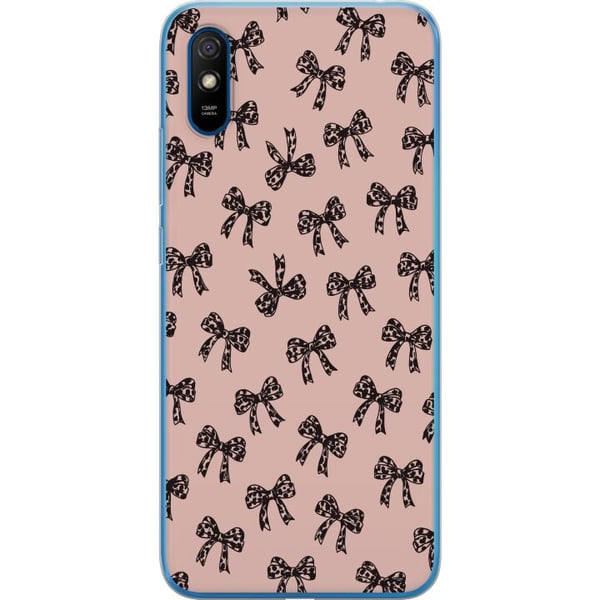Kompatibel Mobilcover til Xiaomi Redmi 9A sløjfe mønster leopard rosetter pink sød mode piget retro design print tapet stil lyserød baggrund kunst